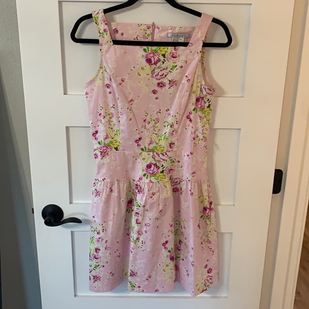 La Belle Floral Print Pink Dress Size 7